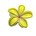 Yellow plumeria flower hair claw clip with black outlines and summer tropical style - UV Grid Plumeria [Yellow]