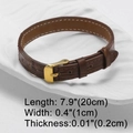 Dark brown faux crocodile leather bracelet strap with gold buckle and dimension details - Brown Crocodile Leather Band