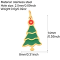 Christmas tree stainless steel pendant charm with dimensions 14x8mm for DIY jewelry - Christmas Tree (G11)