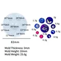 Molde de silicona universal para joyería de resina con 9 tamaños de semiesfera diferentes - Molde estilo cristal redondo