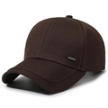 Klassische dunkelbraune Baumwoll-Baseballkappe für Herren mit kleinem Metall-Detail - Kaffeebraun