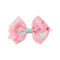 Pink Halloween bow hair clip featuring magic potion bottles and skull cartoon prints - Pink Potion