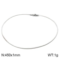 Silver stainless steel snake chain necklace for men and women, 450mm length and 1mm width - Silver Snake Metal Chain (KN201938-Z) / 1mm