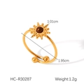 Dettaglio tecnico dell'anello a sole con occhio di tigre da 1,01cm e diametro 1,95cm - Stile Girasole(HC-R30287)