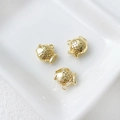 Detailed view of three 14k gold plated fish pendants for DIY jewelry making - 12# Fish