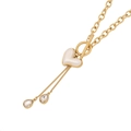 Dettaglio della collana con cuore dorato, nappe con zirconi e chiusura a levetta OT - 1# Collana