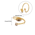 Evil eye open adjustable ring in gold finish with blue stone and cubic zirconia accents - JZ8476 Spiral Evil Eye