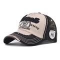 Casquette baseball Hawaii vintage beige et noir avec broderie et détails délavés - Réglable / Noir Hawaï