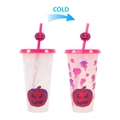 Halloween 24oz cold color changing cup with pumpkin topper and ghost motifs - 24oz / Single Red (Includes Straw Topper)