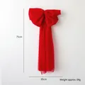Large red Christmas sheer organza bow decoration 75x35cm for tree and festive scenes - 75cm / Red