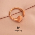 Anillo corazón abierto oro rosa pulido talla 8 pesa 7g en fondo de satén - Doble Corazón Abierto (Estilo 2) / Oro rosa