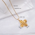 Golden flower petal pendant necklace with sleek snake chain for women, stainless steel finish - Floral Pendant 2515