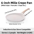 Padella per pancake antiaderente 20cm con rivestimento in pietra e manico in legno - 20cm (6 pollici) Beige