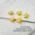 DIY yellow flower bead 9.7x10mm for handmade jewelry with 1.5mm through hole - Gold Yellow