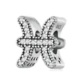 Pisces zodiac charm in S925 sterling silver with sparkling cubic zirconia stones - Pisces