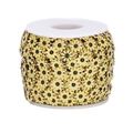 Macro shot of 10mm yellow daisy flower chain rolls in stainless steel for DIY jewelry - 10mm Width * 1 Meter / Yellow