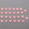 Pink heart alphabet charms set with gold plating for DIY jewelry making from A to Z - Heart Alphabet Set (DY147) / Set of 26 / Style 14 Heart Pink