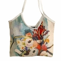 Artistic oil painting floral canvas tote bag with vibrant impressionist flower patterns - Style 1 (Artistic Flower)