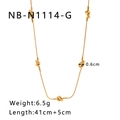 Detailed view of gold 18K knotted chain necklace with specific length and weight specs - 18K Gold / Gold (NB-N1114-G)