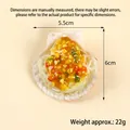 Realistic artificial scallop keychain model with garlic and vermicelli, 5.5x6cm size - Garlic Vermicelli Scallop - No Hook