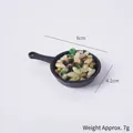 Miniature fried rice keychain in 6cm black pan for creative food bag accessories - Seaweed Fried Rice - No Loop