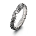 Bracciale a forma di serpente vintage in argento con squame realistiche e testa di serpente - Argento Antico (KB169940-KJX)