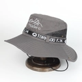 Dark grey outdoor camouflage bucket hat with mesh breathability and adjustable chin strap - Adjustable / Gray