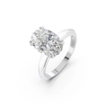 S925 sterling silver ring featuring a large oval-cut clear cubic zirconia gemstone - Lzr06-p-6