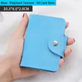 Blue RFID blocking leather card holder with elephant texture and 24 card slots - 12 Slots / Blue - Elephant Grain