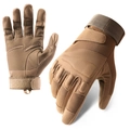 Tactical full-finger touchscreen gloves in khaki tan with durable palm grip and wrist strap - M / Z906 / Sand