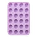 24-cup lavender silicone muffin pan for baking cupcakes on a white background - Silicone / 24 Cups Purple