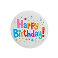 Detailed view of round Happy Birthday badge with colorful stars and vibrant art text - Happy Birthday 5 / 58mm