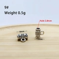 Vintage alloy tibetan silver pendant connector bead for DIY jewelry making 8x7.5mm - Carved Barrel Bead Style (9#)