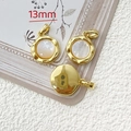 Macro detail of 13mm gold plated round pendants with iridescent white shell inlay - Style 3-Round MOP Pendant
