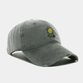 Cappellino da baseball in cotone grigio lavato con ricamo sole e scritta sunshine - Regolabile / Grigio