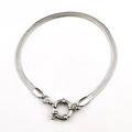 Elegante pulsera de serpiente plateada en acero con un cierre de resorte circular - Pulsera de Cadena Blade-Color Acero