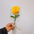 Handmade yellow pipe cleaner rose with pearl detail and LOVE wrapping for gifts - Finished Yellow Rose