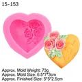 Pink heart rose silicone mold with I Love U relief for chocolate and soap crafting - I LOVE U Rose Heart / Pink