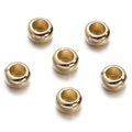 Detailed view of six polished gold CCB round spacer beads for DIY jewelry making - Gold Style 17 (Round Bead)