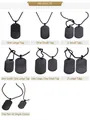 Collane con piastrine militari nere e catena a sfere in varie dimensioni e set - Collana con Targhetta Grande Singola / Nero Liscio