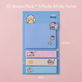 Blue and pink cartoon sheep sticky note set with 4 pads for students and office - 4 Pcs/Set (20 Sheets/Pc) / Snoring Sheep (Lovely Sheep)