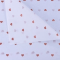 Detail of white tissue wrapping paper with brown heart pattern and translucent texture - White Base Rose Gold Heart (28 Sheets/Pack)