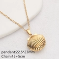 Golden seashell locket necklace in stainless steel with 45+5cm adjustable chain - Golden Shell