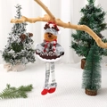 Plüsch-Rentier-Weihnachtsschmuck mit langen Beinen und weißem Navidad-Schild - Hirsch