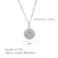 Halskette mit Sonnenblumen-Anhänger aus Edelstahl, 14mm Blume mit 40+5cm Kette in Silber - Silber