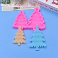 Close-up of pink dual-cavity silicone mold with tiered Christmas tree shaped crafts - Double Layered Wave Christmas Tree (4)