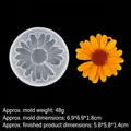 Daisy sun flower silicone mold for aromatherapy pendants measuring 6.9x6.9x1.8cm - Style 3 With Hole Small (15-918) / Translucent