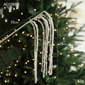 White beaded decorative branch ACC09-1 for Christmas tree and festive home decor - 35CM White Wheat Ear Pick