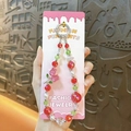 Exquisite handmade crystal tulip beaded phone strap with red and green charms for bags - Red - Tulip Flower Beaded Phone Chain