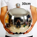 30cm große silberne Weihnachtskugel mit glänzender, reflektierender Spiegeloberfläche - 1 Stück (30cm) / Glänzendes Silber